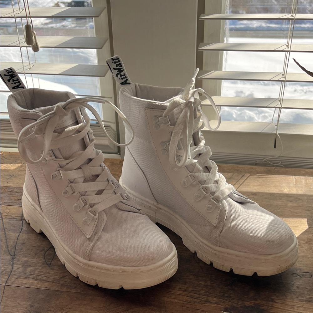All White DOCS AirWair Lace Up Boots